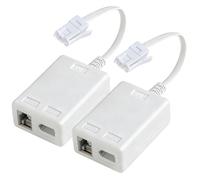 GEU ADSL Filter Microfilter for Phone Broadband BT Plug to RJ11 Socket Connector Broadband Internet Filter Splitter Cable for TalkTalk Sky BT EE Landline Modem Wifi Telephone Fax Router 2 Pack White