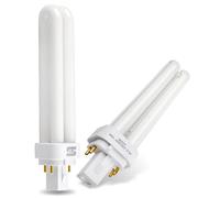 GEU G24q-1 18W 4 Pin Compact Fluorescent Lamp Warm White 4300K Energy Saving Light Bulbs 2U Shape PLC 840 CFL Tube Non-Dimmable AC 220-240V Lamp for Bathroom, Bedroom, Corrido, Kitchen, 2Pcs