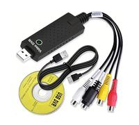 GEU USB Video Capture, RCA to USB Audio Converter, Video Capture Card, VHS Mini DV VCR Hi8 DVD to Digital Converter for Camcorder Camera, Tape Player, Windows Mac OS Compatible, PC TV