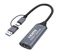 GEU Video Capture Card 4K HDMI to USB 3.0/Type C, 1080P 60Hz Low Latency Capture Card for Streaming Gaming, Aluminum HDMI Video Capture Device for Switch PS5 Xbox PC OBS Zoom Teams, Plug and Play