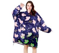 GEULAY Adult Wearable Blanket Hoodie - Axolotl Wearable Blanket Sweatshirt for Women or Men, Warm & Cozy Plush Fleece Blankets with Pockets and Sleeves, Birthday Gifts for Adults