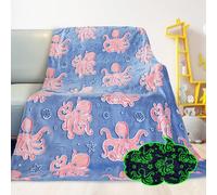 GEULAY Twin Size Octopus Blanket, Pink Blue, 60"x80"
