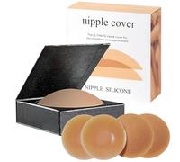 Geunisin Nipple covers for women 2 Pairs Breathable Reusable Seamless Hypoallergenic Silicone Pasties Invisible Adhesive Breast Petals Stickers on Bra Skin Friendly Nipple Protection Fit A to D