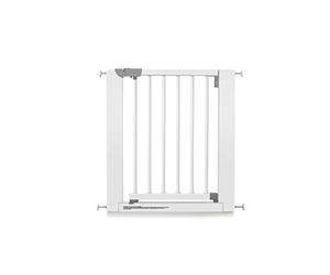 Geuther 2712 WE Wooden Door Safety Gate No Drilling Required 2712 for Clamping, Adjustable Range 73.5-81 cm, Extendible, White, 4.6 kg