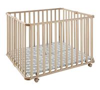Geuther Ameli Foldable Wooden Playpen in Natural, Circle Design, Sewing, 0