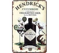Geuuki Creative Funny Novelty Metal Tin Sign Hendricks Gin Never Delighted Her Like This Before Retro Wall Decor Garden Man Cave Cafes Office Store Pubs Club Metal Aluminum Sign Gift 8 x 12 inch