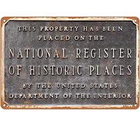 Geuuki Creative Funny Novelty Metal Tin Sign National Register Historic Places Retro Wall Decor Garden Man Cave Cafes Office Store Pubs Club Metal Aluminum Sign Gift 8 x 12 inch