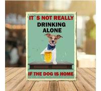 Geuuki Funny Dog Drinkers Tin Sign Poster Bar Music Club Men Cave Room Wall Decor 12x16inch Vintage Metal Sign