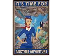 Geuuki It’s Time For Another Adventure Funny Retro Metal Tin Sign Vintage Aluminum Sign for Home garden Coffee Wall Decor 8x12 Inch