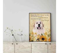 Geuuki Metal Signs Enjoy The Little Thing's In Life, They Were The Big Thing's Great Pyrenees Dog Retro Signs Vintage Aluminum Tin Signs For Home Office Cafe Bar Farm Dog Tin Signs 12x8 Inches