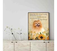 Geuuki Metal Signs Enjoy The Little Thing's In Life, They Were The Big Thing's Pomeranian Dog Retro Signs Vintage Aluminum Tin Signs For Home Office Cafe Bar Farm Dog Tin Signs 12x8 Inches