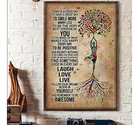 Geuuki Vintage Metal Tin Sign Today is A Good Day to Have A Great Day Yoga Laugh Love Live Namaste Yogi Poster Tin Sign Poster Vintage Metal Signs for Bar Music Club Man Cave Room Wall Decor 8x12 Inch