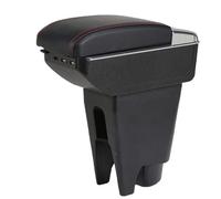 GEUXE Fit For Peugeot 107 Armrest For Citroen C1 For Toyota Etios Aygo BJ Armrest Box Car Accessories Box Interior Parts (Color : D1 Black red No USB)