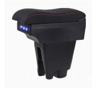GEUXE Fit For Peugeot 107 Armrest For Toyota Aygo BJ For Citroen C1 Armrest Box Interior Parts Special Storage Box With USB LIGHT Light (Color : B black black line)