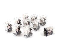 GEUXE HH53PL AC 220/240V Coil 11-Pin 3PDT Red LED Light Power Relay 10 Pcs