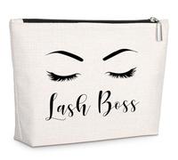 GevGuxLuo Boss Lady Gifts Makeup Bag, Appreciation Gifts for Women Boss Leader Mentor, Gifts for Boss Lady, White, Boss Lady