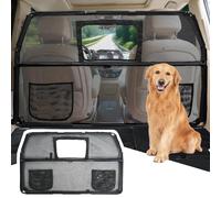 GEVINFA 52" Dog Car Barrier for SUV, Wide Escape-Proof & Chew-Proof Dog Car Divider with Removable Visual Window & 2 Storage Pockets, Pet Net Gate for Behind Front Seats, Fits Sedans Cars Trucks