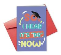 Gevinna Funny Graduation Card for Him Her, Humor Congratulatory Card for PhD Doctoral Student, Congratulations Card, I Hear It’s “DR” Now