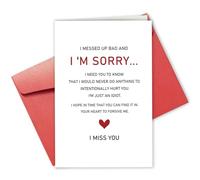 Gevinna Poem I’m Sorry Card, Forgive Me Card for Friends, Apology Gifts Card for Her Him, Let's Make Up Card, Ask for Forgiveness Card
