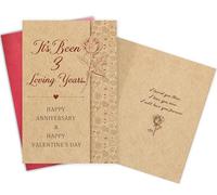 Gevinna Retro 3rd Anniversary Valentine's Day Card for Girlfriend/Boyfriend, Romantic Gift for Husband/Wife on Valentine's Day, Celebrate 3 Loving Years Together