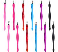 Geviro 12 Pieces Nail Cuticle Remover Trimmer Pusher Manicure Dead Skin Removal Tool Nail Art Tools，6 Colors