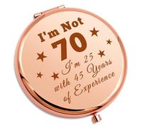 Gevody 70th Birthday Gifts for Women Compact Makeup Mirror for Grandma Mum Aunt Best Friend 70 Year Old Birthday Gifts for Her Sister Turning 70 Folding Makeup Mirror Seventieth Mothers Day Present