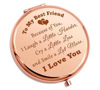 Gevody Best Friend Birthday Gifts Travel Compact Pocket Mirror Friendship Gifts for Women Best Friend Christmas Graduation Gifts Sister Friend Gifts Bff Gifts for Bestie Sister Folding Makeup Mirror