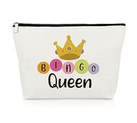 Gevody Bingo Gifts for Women Bingo Lovers Makeup Bag for Girl Best Friend Sister Player Cosmetic Bag Gambling Present Mothers Day Birthday Christmas Graduation Present for Casino Lovers Travel Pouch