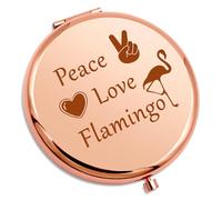 Gevody Flamingo Lover Gifts Compact Mirror Flamingos Gifts for Women Animal Lovers Encouragement Present for Girls Bird Lovers Daughter Sister Best Friend Birthday Folding Makeup Mirror