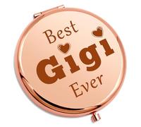 Gevody Grandma Gifts Best Gigi Ever Compact Pocket Mirror Grandma Birthday Gifts Nana Gifts from Grandchildren Grandma Christmas Retirement Gift for Gigi Mimi Folding Makeup Mirror