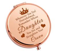 Gevody Inspirational Daughter Gift from Mum Dad Pocket Compact Mirror Daughter Birthday Gifts Encouragement Gift for Daughter Wedding Gifts Christmas Graduation Gift for Her Folding Makeup Mirror