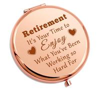 Gevody Leaving Gifts for Her Retirement Gifts for Women 2025 Going Away Pocket Compact Mirror for Her Work Colleague Best Friend Nurses Teacher Folding Makeup Mirror Present for Work Colleague Bestie