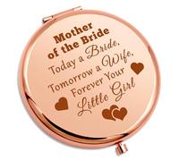 Gevody Mum of the Bride Compact Mirror Mother of the Bride Gift from Daughter Wedding Gift for Bride Mom Travel Compact Pocket Makeup Mirror Engagement Gifts for Mother Thank You