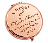 Gevody Music Teacher Gift Compact Makeup Mirror, Rose Gold, 2.6 Inch Round, Foldable, Portable, Perfect for Travel or Home Use