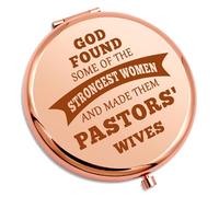 Gevody Pastor Wife Gifts Appreciation Compact Pocket Makeup Mirror for Pastor's Minister's Wife Religious Gift for Her Best Friend Christmas Birthday Thanksgiving Present Folding Mini Pocket Mirror
