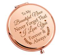 Gevody To My Niece Compact Mirror Inspirational Gift for Niece from Aunt Uncle I Love You Gifts for Girls Kids Birthday Christmas Graduation Wedding Present for Her from Auntie Travel Makeup Mirror