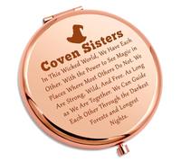 Gevody Witchy Gifts for Woman Compact Pocket Mirror for Coven Sisters Witchy Friend Witchcraft Lover Witch Gifts for Girls Friendship Present for Coven Sister Halloween Birthday Folding Makeup Mirror
