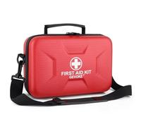 GEVOKE 410 Piece Waterproof Hard Shell First Aid Kit for Home, Car, Travel, Camping, Truck, Hiking, Sports, Office, Vehicle & Outdoor Emergencies - Emergency Medical Kits (Red)