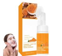 Gevona Pure Glow Cleanser, Turmeric Facial Cleanser, 100ml Foaming Cleanser With Brush, Skin Brightening Face Wash, Makeup Remover Cleansing, For Men, Women, Daily Use (1 pc)