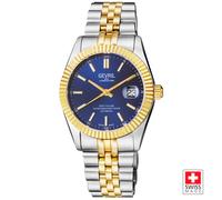 Gevril Men's Automatic West Village Sellita SW200 Blue Sunray Dial IPYG Stainless Steel Bracelet in Gold Gevril Gold One Size