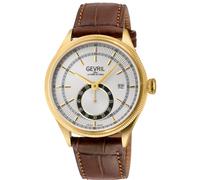 Gevril Men's Empire Italian Brown Leather Swiss Automatic ETA 2895 Watch Gevril Brown One Size