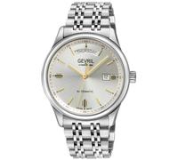 Gevril Men's Excelsior Swiss Automatic Sellita SW240 42 MM Silver Dial Steel Watch Gevril Silver One Size