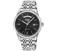 Gevril Men's Excelsior Swiss Automatic Sellita SW240 Black Dial Date 42 MM Watch in Silver Gevril Silver One Size