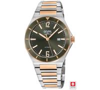 Gevril Men's High Line, Swiss Automatic Watch, Silver Dial, 316L Stainless Steel, & Sapphire Crystal in Bottle Green Gevril Bottle Green One Size