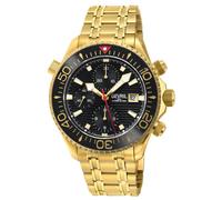 Gevril Men's Hudson Yards Chronograph, Swiss Automatic Watch, Blue Dial, Unidirectional Rotating bezel Bezel, Helium Valve, Stainless Steel, & Gevril Gold One Size