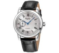 Gevril Men's Madison Swiss Automatic Watch SS Case Black Leather Strap 39 mm Gevril Black One Size
