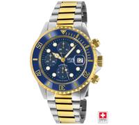 Gevril Men's Wall Street Chrono, Swiss Automatic Chronograph, Blue Dial, Unidirectional rotating bezel Bezel, 316L Stainless Steel, & Sapphire Crystal Gevril Multicolor One Size