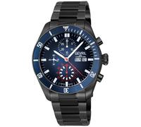 Gevril Men's Yorkville Chronograph, Swiss Automatic Diver, Blue Dial, Unidirectional Rotating bezel Bezel, Stainless Steel, Sapphire Crystal, & 20 Gevril Black One Size