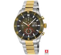 Gevril Men's Yorkville Chronograph, Swiss Automatic Diver, Green Dial, Unidirectional Rotating bezel Bezel, Stainless Steel, Sapphire Crystal, & 20 Gevril Multicolor One Size