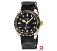 Gevril Men's Yorkville, Swiss Automatic Diver, Black Dial, Unidirectional Rotating bezel Bezel, Nylon, Sapphire Crystal, & 20 ATM Water Resistant Gevril Black One Size